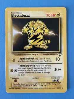 Pokemon Electabuzz 24/130 WotC Base Set 2 Regular Rare - Image 1