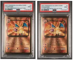2x Sequential Pokemon Celebrations Charizard UPC Gold Metal #4 PSA 9 - Image 1