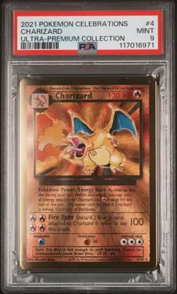 2x Sequential Pokemon Celebrations Charizard UPC Gold Metal #4 PSA 9 - Image 3