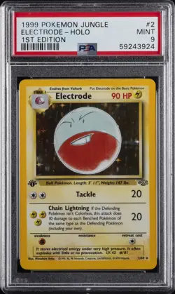 1999 POKEMON JUNGLE 1ST ED #2 ELECTRODE-HOLO PSA 9 - Image 1