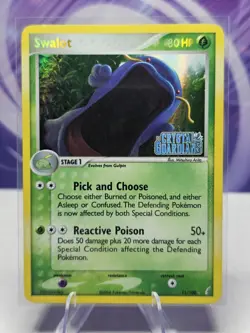 Swalot 11/100 EX Crystal Guardians Reverse Holo Stamped Pokemon Card LP - Image 1