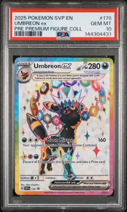 2025 POKEMON PRISMATIC EVOLUTIONS PREMIUM FIGURE COLLECTION UMBREON EX PSA 10 - Image 1