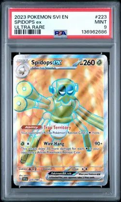 2023 POKEMON SVI EN-SCARLET & VIOLET ULTRA RARE #223 SPIDOPS EX PSA 9 - Image 1