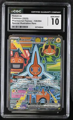 Pokemon English Rotom ex 126/094 2025 Phantasmal Flames SIR CGC 10 not PSA - Image 1