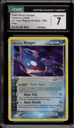 Pokemon Team Aqua's Kyogre EX Team Magma Vs Team Aqua Holo Rare #3 CGC 7 - Image 1