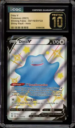 Pokemon Ditto V Shining Fates Full Art #SV118 CGC 10 Pristine - Image 1