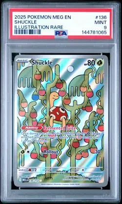 2025 POKEMON MEG EN-MEGA EVOLUTION ILLUSTRATION RARE #136 SHUCKLE PSA 9 - Image 1