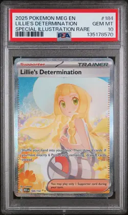 2025 POKEMON MEGA EVOLUTION SPECIAL ILLUSTRATION LILLIE'S DETERMINATION PSA 10 - Image 1