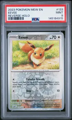 2023 POKEMON MEW EN-151 REVERSE HOLO #133 EEVEE PSA 9 - Image 1