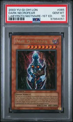 Yu-Gi-Oh! Dark Necrofear LON-065 1st Edition PSA 10 Gem Mint-Ultra Rare - Image 1