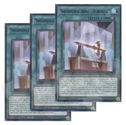 Yugioh - Infernoble Arms - Durendal x 3 - 1st Edition LP - Plus Free Holo Card - Image 1