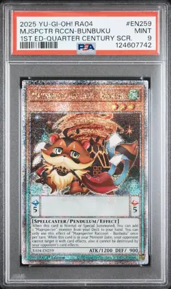 Majespecter Raccoon - Bunbuku RA04-EN259 1st Edition QCSR Yugioh PSA 9 - Image 1