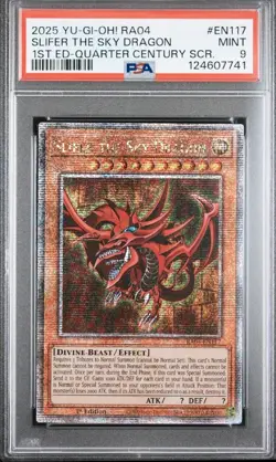 Slifer The Sky Dragon RA04-EN117 1st Edition QCSR Yugioh PSA 9 - Image 1