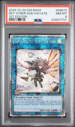Sky Striker Ace - Hayate RA04-EN073 1st Edition QCSR Yugioh PSA 8 - Image 1