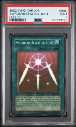 Swords Of Revealing Light LOB-E081 Super Rare Europe Yugioh PSA 9 *726 - Image 1