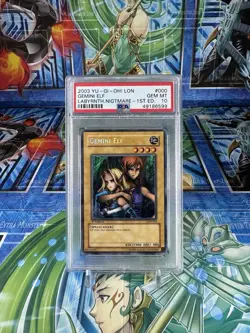 Yu-Gi-Oh! Gemini Elf Labyrinth of Nightmare 1st Ed Secret Rare LON-000 PSA 10 - Image 1