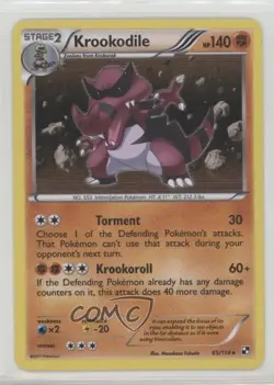 Krookodile Pokemon Black & White Base Set #65 READ - Image 1