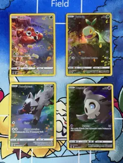 Pokemon TCG Paras, Turtwig, Poochyena & etc. - Lot Of 4 Full Art - Image 1