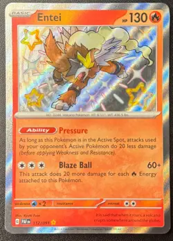 Entei 112/091 - Paldean Fates - Baby Shiny - Shiny Holo Rare - Pokemon TCG NM - Image 1