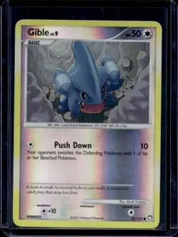 2007 Pokemon Diamond & Pearl Mysterious Treasures Gible Reverse Holo #85/123 - Image 1