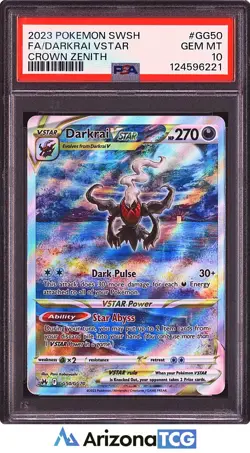 Pokemon 2023 Darkrai VSTAR GG50/GG70 Full Art Crown Zenith GEM MINT PSA 10 - Image 1