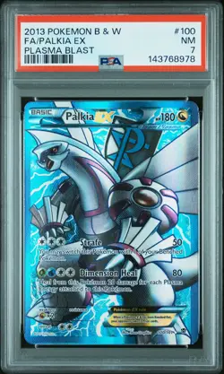 2013 POKEMON B&W PLASMA BLAST #100 FULL ART/PALKIA EX PSA 7 - Image 1