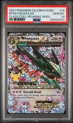 2021 POKEMON CELEBRATIONS CLASSIC COLL #76 M RAYQUAZA EX PSA 10 - Image 1