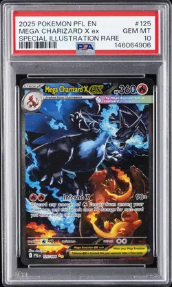 2025 POKEMON PHANTASMAL FLAMES SPECIAL ILLUSTRATION MEGA CHARIZARD X EX PSA 10 - Image 1