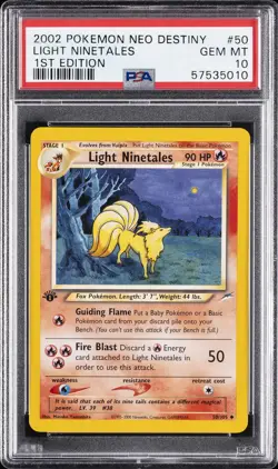 2002 POKEMON NEO DESTINY 1ST ED #50 LIGHT NINETALES PSA 10 - Image 1