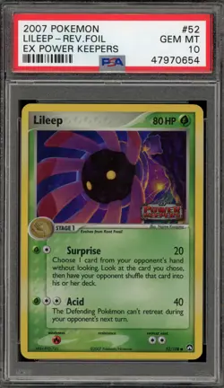 Pokemon Lileep EX Power Keepers Reverse Holo #52 PSA 10 Gem Mint - Image 1