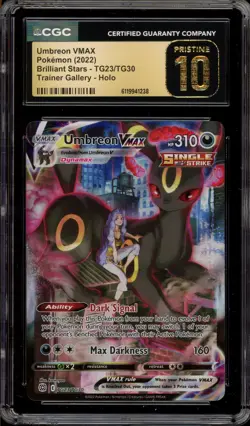 Pokemon Umbreon VMAX Brilliant Stars Full Art #TG23 CGC 10 Pristine - Image 1