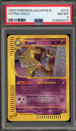 Pokemon Hypno Aquapolis Holo Rare #H12 PSA 8 - Image 1