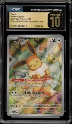 Pokemon Eevee Prismatic Evolutions ETB Promo SVP EN 173 CGC 10 Pristine - Image 1