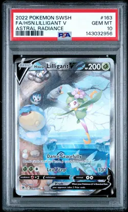 2022 POKEMON SWORD & SHIELD ASTRAL RADIANCE FULL ART/HISUIAN LILLIGANT V PSA 10 - Image 1