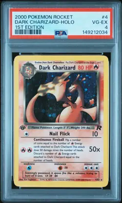 2000 POKEMON ROCKET 1ST EDITION #4 DARK CHARIZARD-HOLO PSA 4 - Image 1