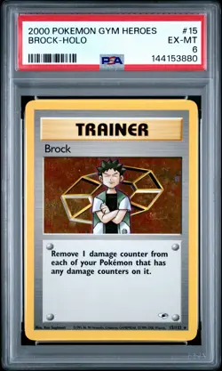 2000 POKEMON GYM HEROES #15 BROCK-HOLO PSA 6 - Image 1