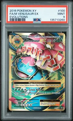2016 POKEMON XY EVOLUTIONS #100 FULL ART/M VENUSAUR EX PSA 9 - Image 1