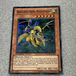 Yugioh Dragunity Arma Mystletainn SDDL-EN002 Super Rare 1st Ed NM FREE SH - Image 1