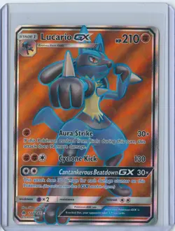 Pokemon TCG Lucario GX Full Art Holo Card 122/131 Sm-Forbidden Light NM Mint - Image 1