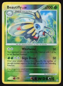 Beautifly - 19/130 - Rare Reverse Holo - Diamond & Pearl Base - Pokemon Card - Image 1