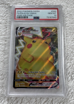 2020 Pokemon Vivid Voltage Pikachu VMAX Full Art 044/185 44/185 PSA 10 - Image 1