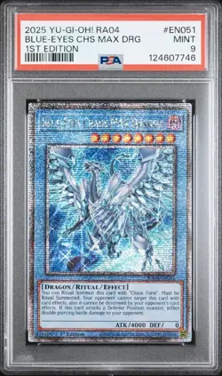 Blue-Eyes Chaos MAX Dragon RA04-EN051 1st Edition QCSR Yugioh PSA 9 - Image 1