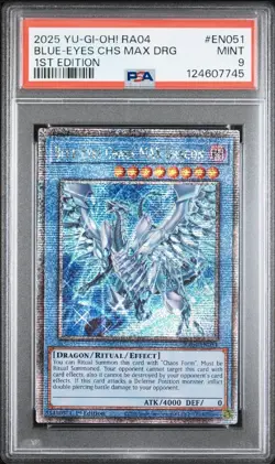 Blue-Eyes Chaos MAX Dragon RA04-EN051 1st Edition QCSR Yugioh PSA 9 - Image 1