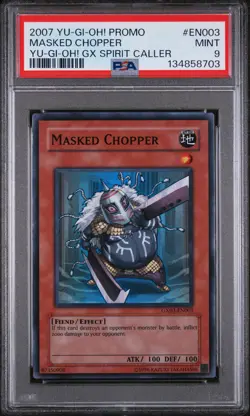 2007 YU-GI-OH! PROMO YU-GI-OH! GX SPIRIT CALLER #EN003 MASKED CHOPPER PSA 9 - Image 1