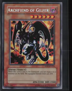 Archfiend of Gilfer RP02-EN094 Secret Rare ORIGINAL 1996 Yu-Gi-Oh - Image 1