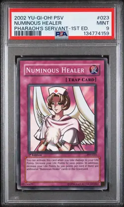 2002 YU-GI-OH! PSV-PHARAOH'S SERVANT 1ST EDITION #023 NUMINOUS HEALER PSA 9 - Image 1