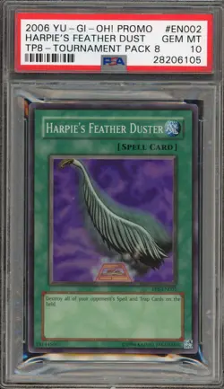 Yu-Gi-Oh! Harpie's Feather Duster Tournament Pk. 8 Promo TP8-EN002 PSA 10 - Image 1