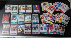 OP One Piece Card Game 42 Card Lot + Sleeves! Varying Rarities Secret Rare, Holo - Image 1