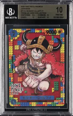 2025 ONE PIECE JPN PROMO CARDS PREM CARD COLL ##P110 MONKEY D. LUFFY BGS 10 - Image 1