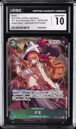 2023 ONE PIECE JPN SUPER RARE ALT ART #OP02-036 NAMI CGC 10 GEM MINT - Image 1